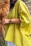 Prairie Pin Tuck Cotton Smock Olive